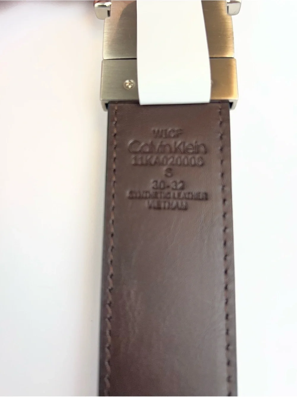 Calvin Klein Men's Micro Logo Strap Reversible Casual Belt Black Size S (30-32)